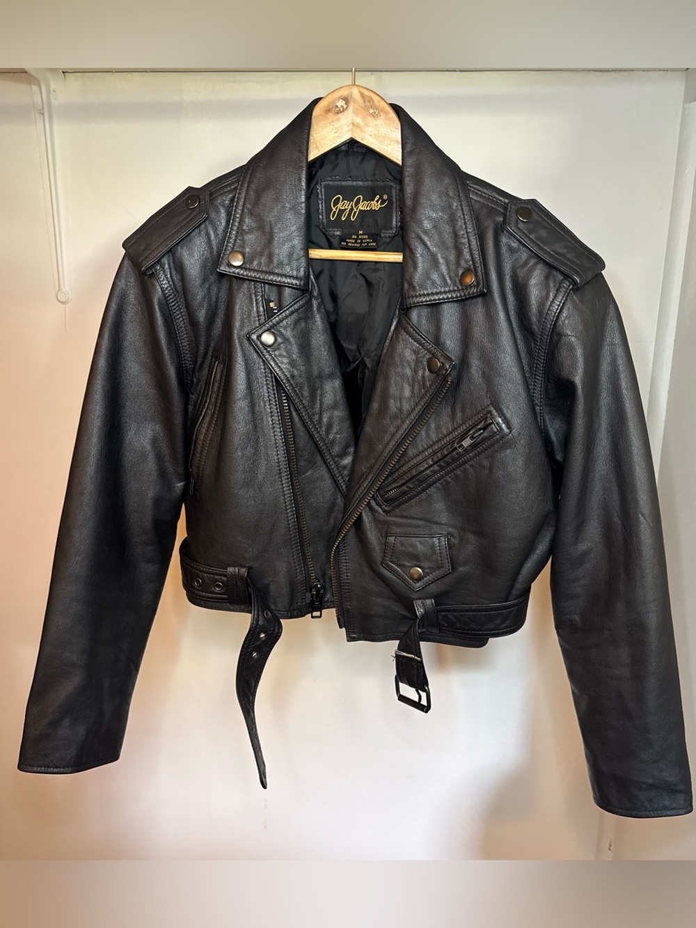 Rare Vintage Black Leather Jacket — Classic Timeless Style — Size M